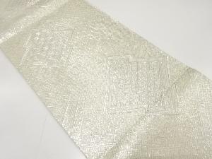 アンティーク　佐賀錦　松皮菱に古典柄模様織り出し全通袋帯（材料）